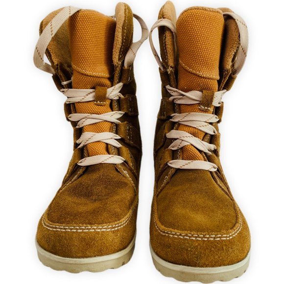 Sorel Tan Meadow Elk Lace Suede Leather Waterproof Camping Ankle Boot - Picture 6 of 9